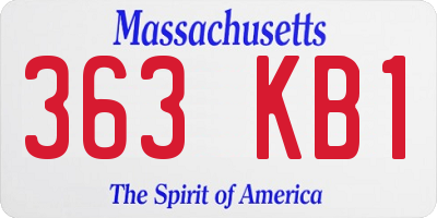 MA license plate 363KB1