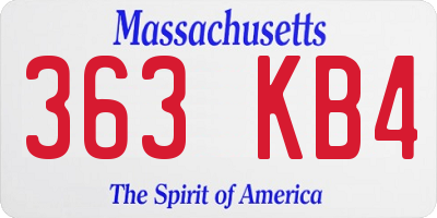 MA license plate 363KB4