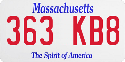 MA license plate 363KB8