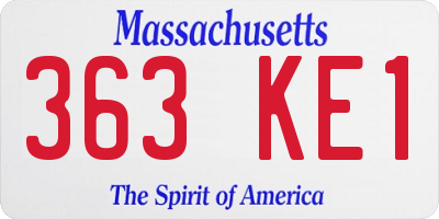 MA license plate 363KE1