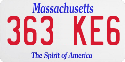 MA license plate 363KE6