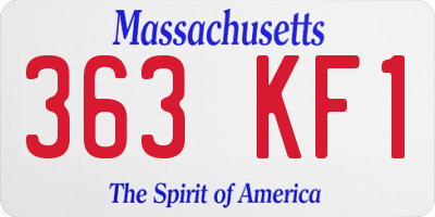 MA license plate 363KF1