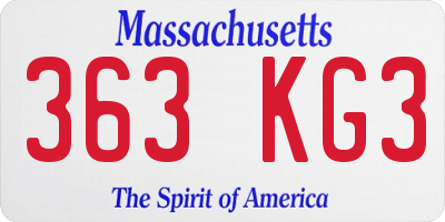 MA license plate 363KG3
