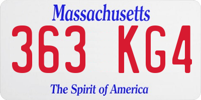 MA license plate 363KG4