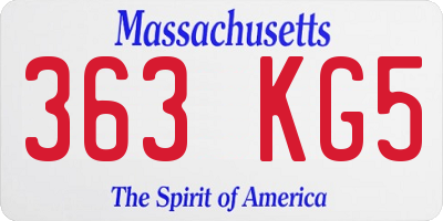 MA license plate 363KG5