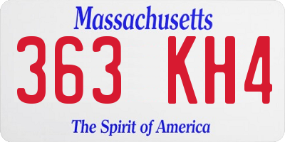 MA license plate 363KH4