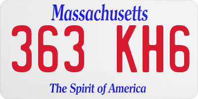 MA license plate 363KH6