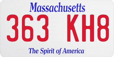 MA license plate 363KH8