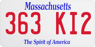 MA license plate 363KI2