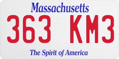 MA license plate 363KM3