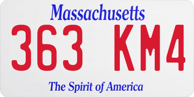 MA license plate 363KM4