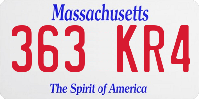 MA license plate 363KR4