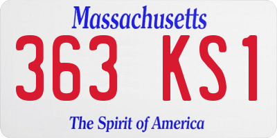 MA license plate 363KS1