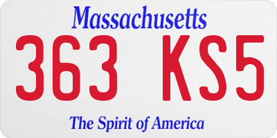 MA license plate 363KS5