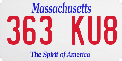 MA license plate 363KU8