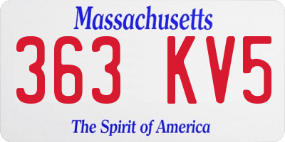 MA license plate 363KV5