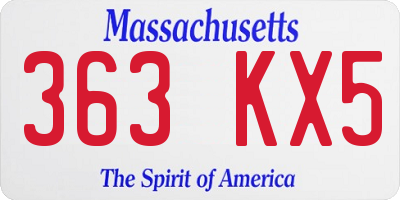 MA license plate 363KX5