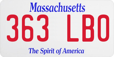 MA license plate 363LB0