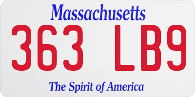 MA license plate 363LB9