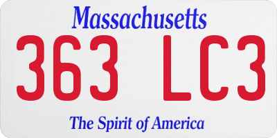 MA license plate 363LC3