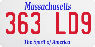 MA license plate 363LD9