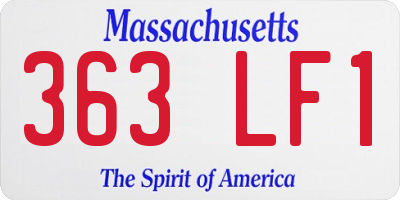 MA license plate 363LF1