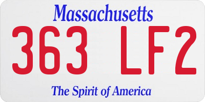 MA license plate 363LF2