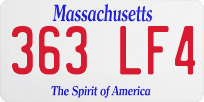 MA license plate 363LF4