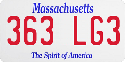 MA license plate 363LG3