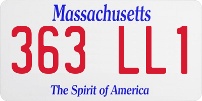 MA license plate 363LL1