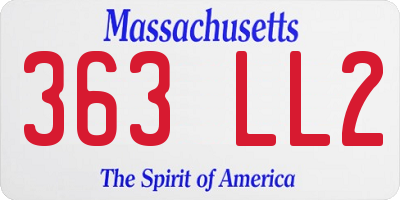 MA license plate 363LL2