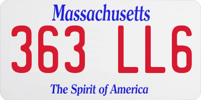 MA license plate 363LL6