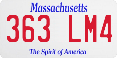MA license plate 363LM4