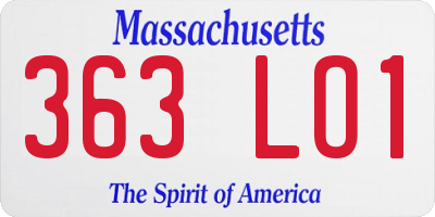 MA license plate 363LO1