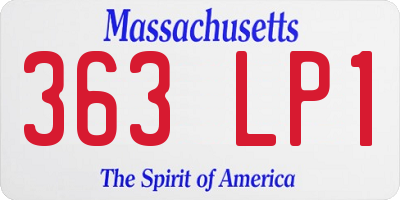 MA license plate 363LP1