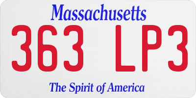 MA license plate 363LP3