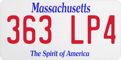 MA license plate 363LP4