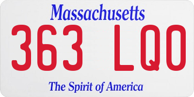 MA license plate 363LQ0