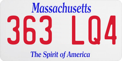 MA license plate 363LQ4