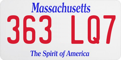 MA license plate 363LQ7