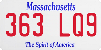 MA license plate 363LQ9