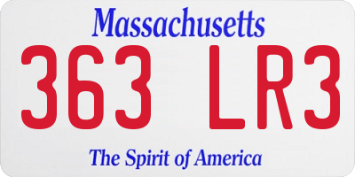MA license plate 363LR3