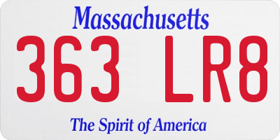 MA license plate 363LR8