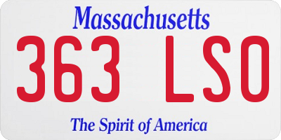 MA license plate 363LS0