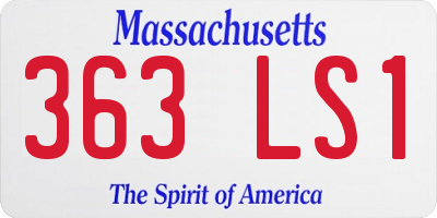 MA license plate 363LS1