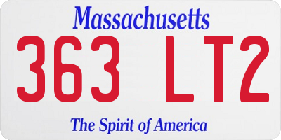 MA license plate 363LT2