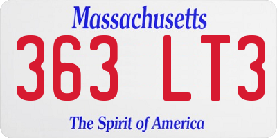 MA license plate 363LT3