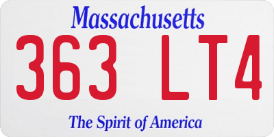 MA license plate 363LT4