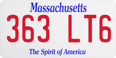 MA license plate 363LT6
