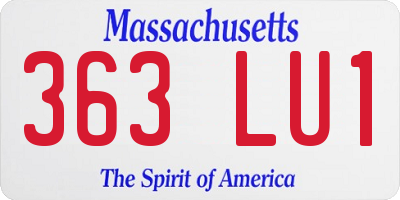 MA license plate 363LU1